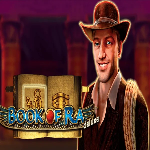 Official Slots logo: Book of Ra Deluxe by Novomatic at Spinit Casino